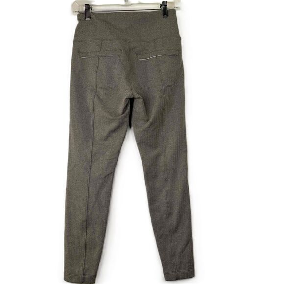 Athleta Brown Delancey Herringbone Slim Fit High-Waisted Pants Tights Size Small - Picture 4 of 7